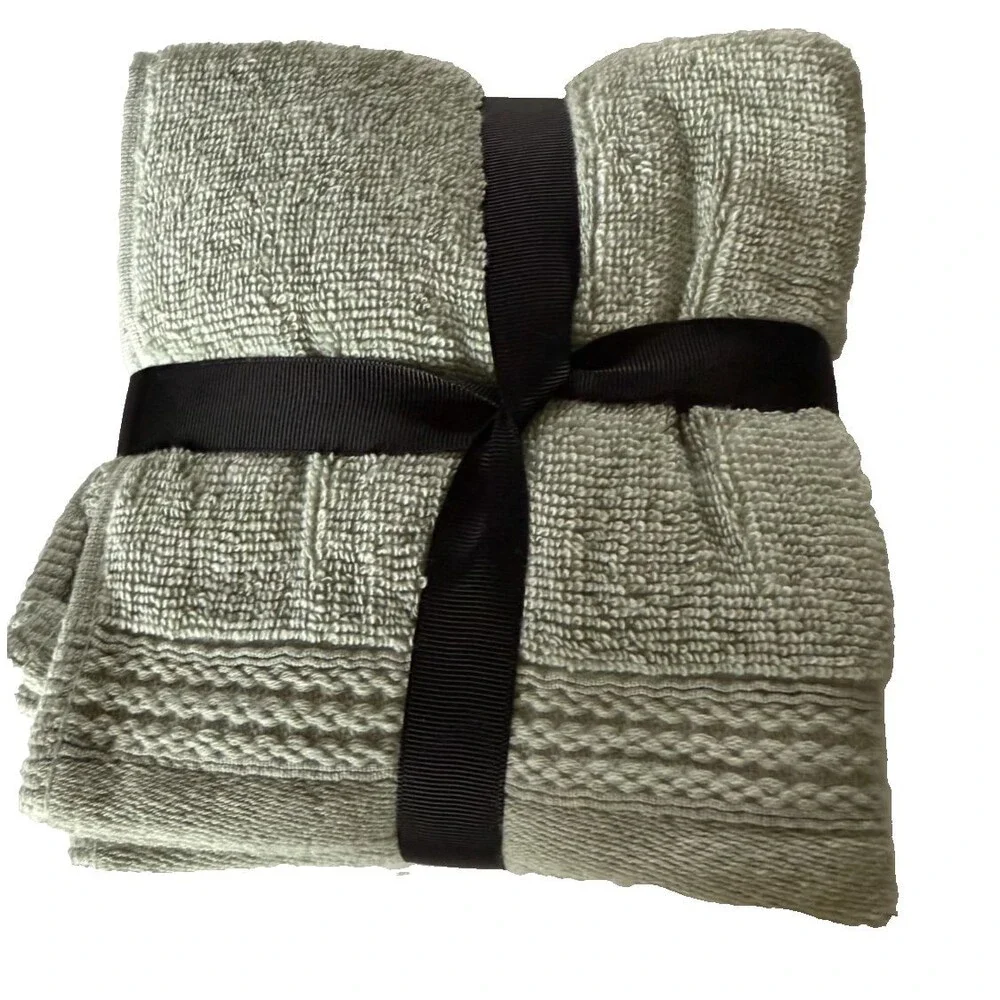 DKNY Facecloths Washcloths Pale Green 13x13